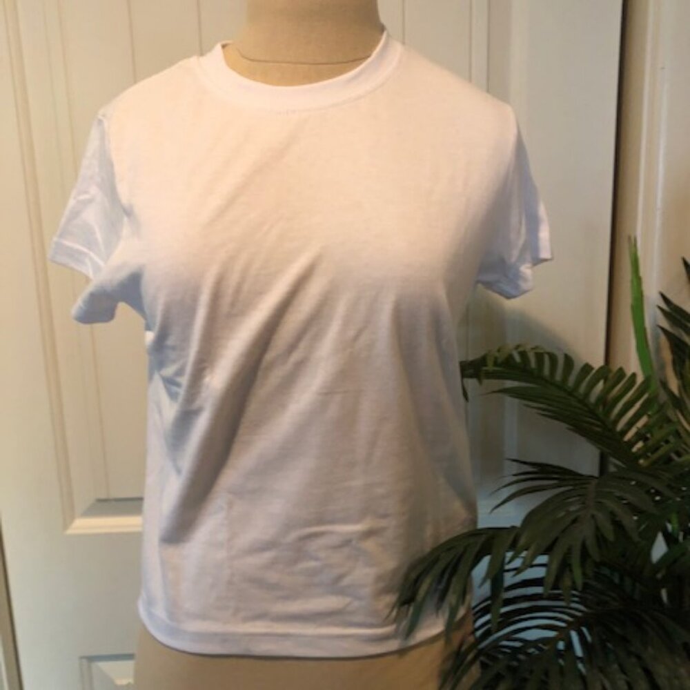 NASTY GAL White Crew Neck Baby Top Tee Shirt Size Super Cute NEW!!